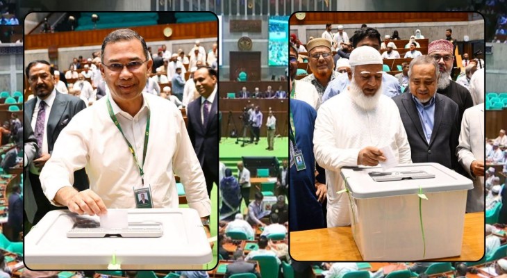 রাষ্ট্রপতি নির্বাচনে ভোট দিলেন প্রধানমন্ত্রী ও বিরোধীদলীয় নেতা